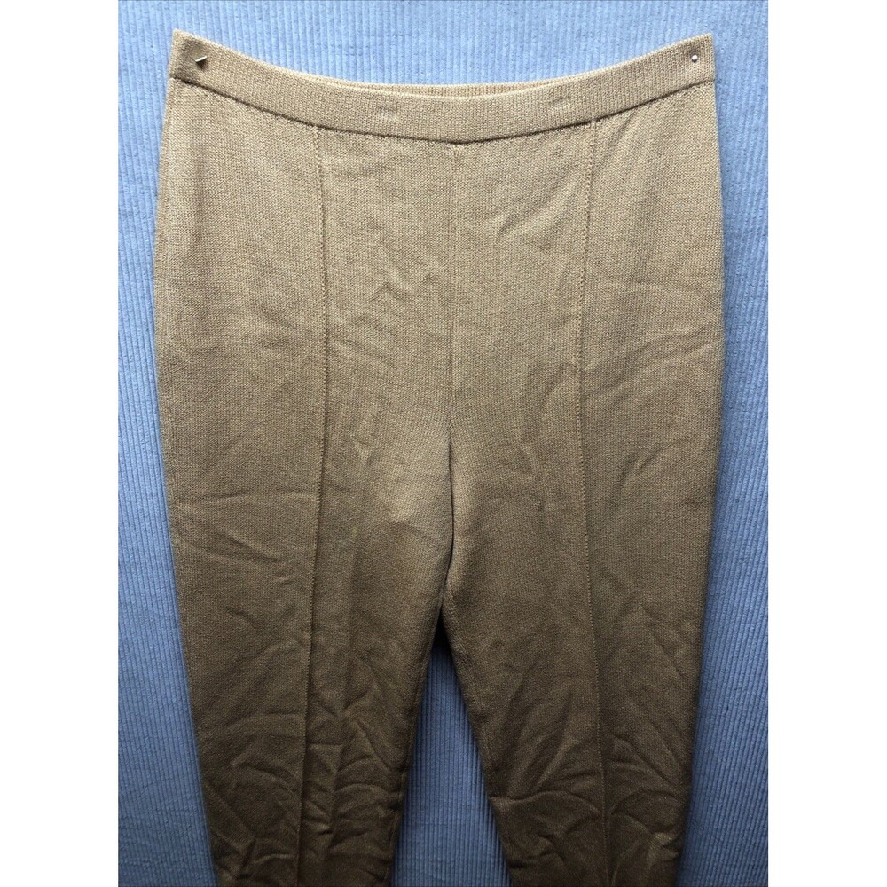 St John Collection By Marie Gray Knit Pants Size 14 Gold Tan Caramel